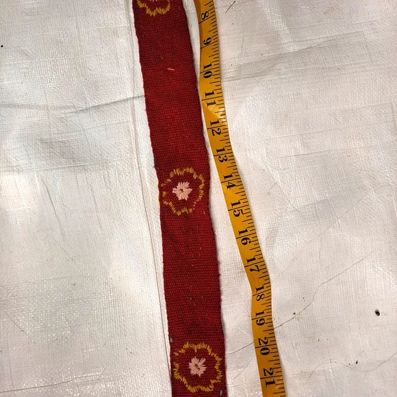Jenny Krauss Red Wool Floral Embroidered Belt